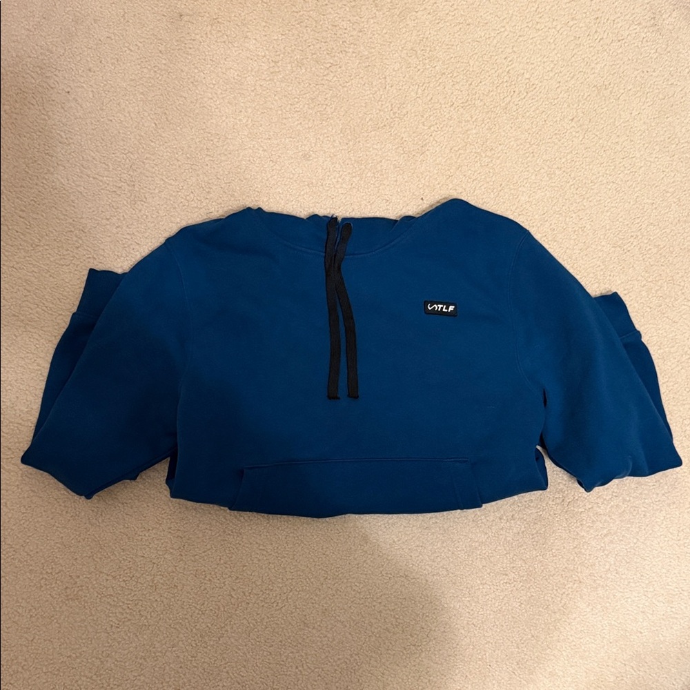 Blue TLF Sweatshirt with Black Drawstrings
